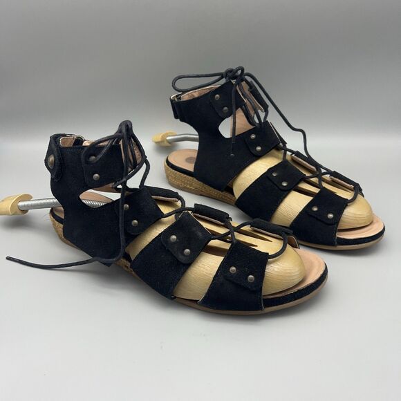 Eric Michael Sandals Womens Size 9 Gladiator Lace Up Espadrille Handmade EU 40 - Picture 3 of 12